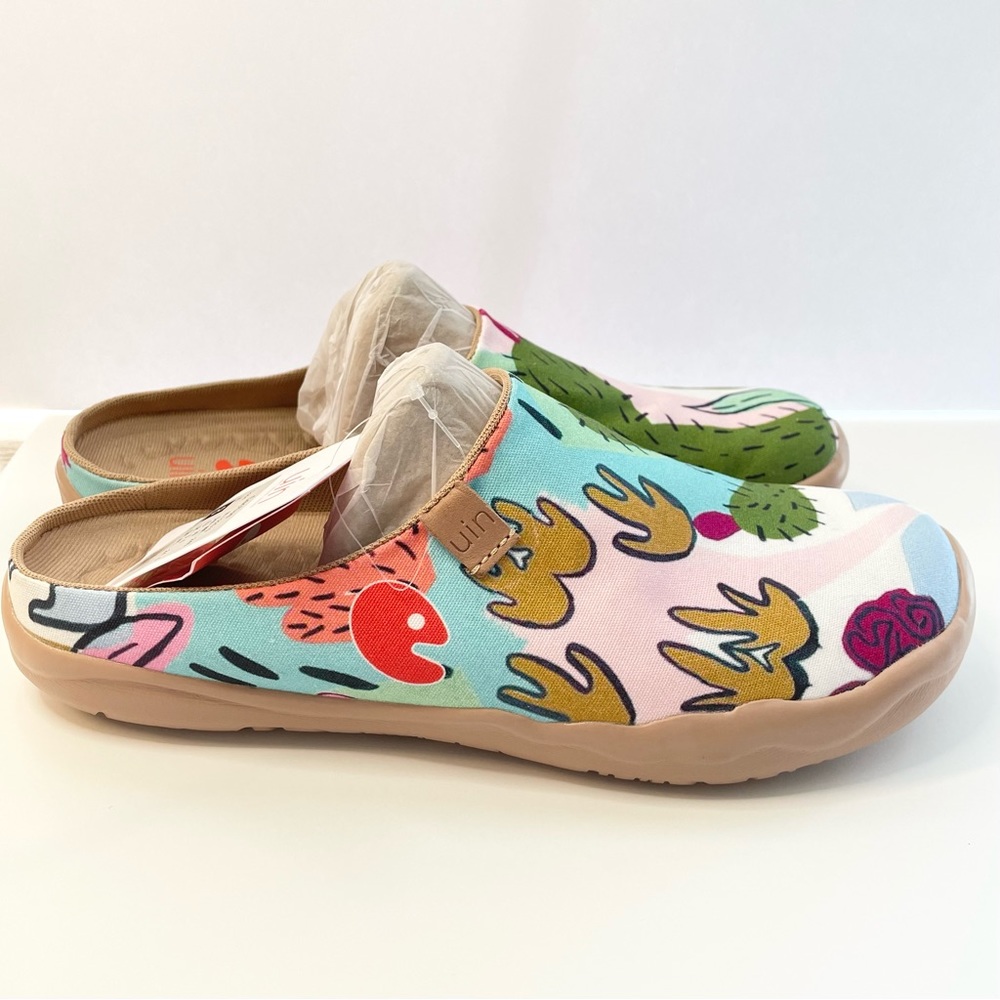 Size 8 NWT UIN Slipper Shoes Mule Canvas Cactus - Picture 3 of 8